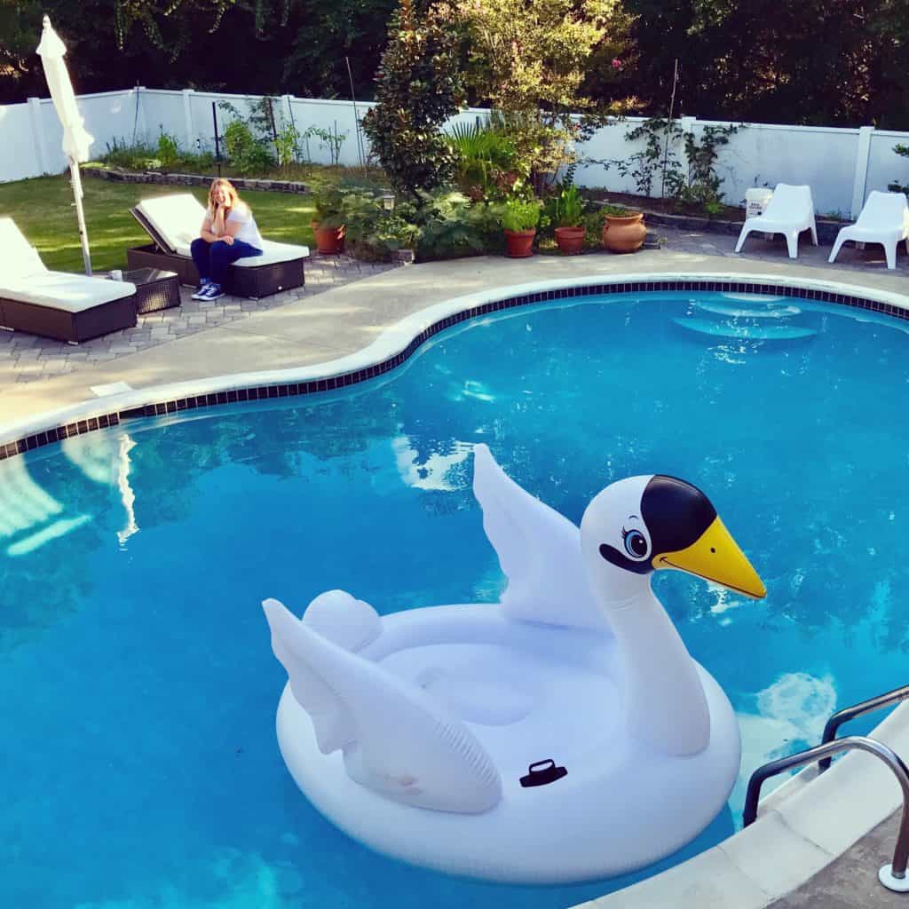 backyard-pool-goals-swan-floaties - Hairs Out of Place