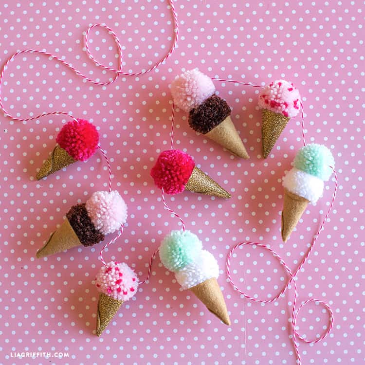 Pom_Pom_Ice_Cream_Cone_Garland_3 Hairs Out of Place