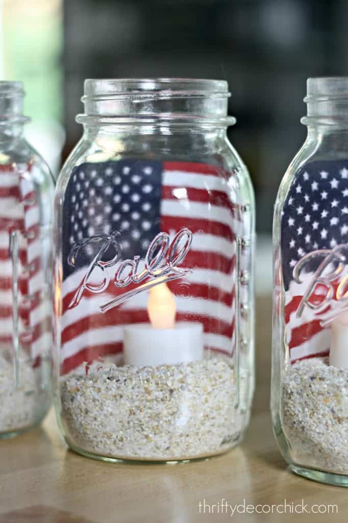 flag mason jars