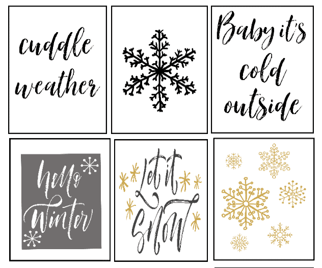 Free Winter Printables Wall Art