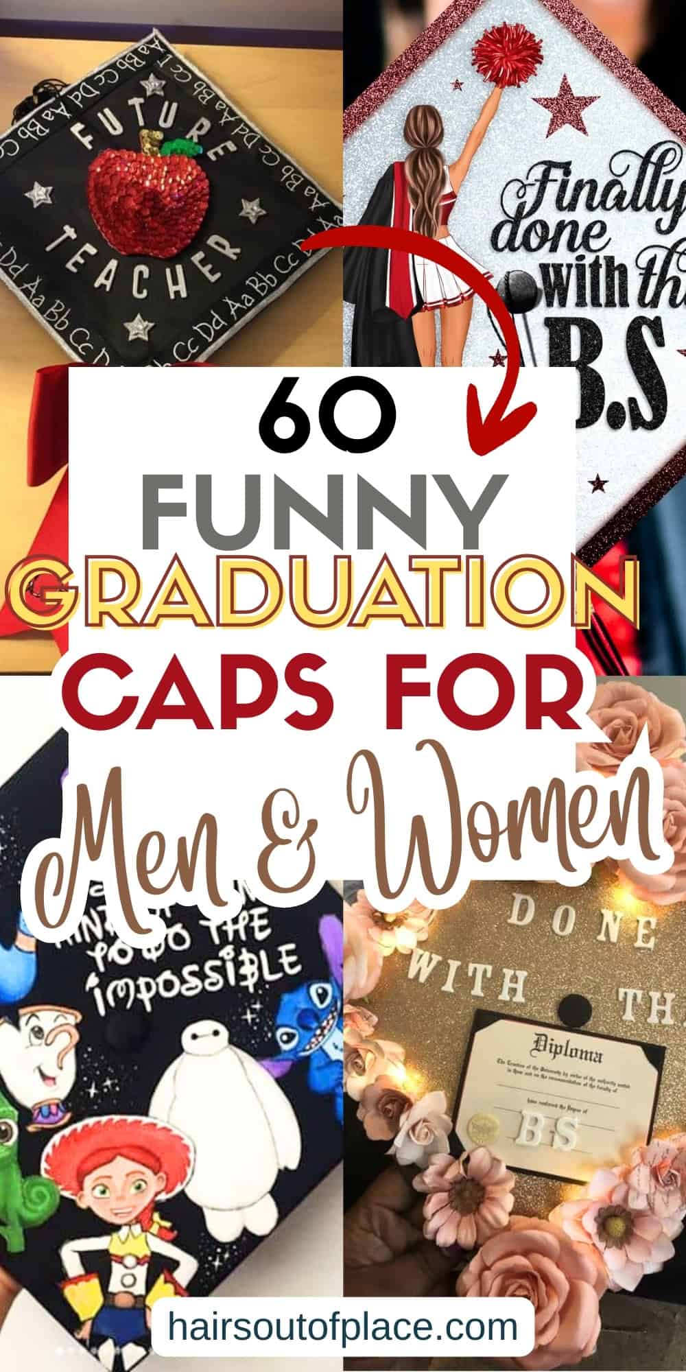 60 Funny Graduation Caps for Women and Men Pinterest pin