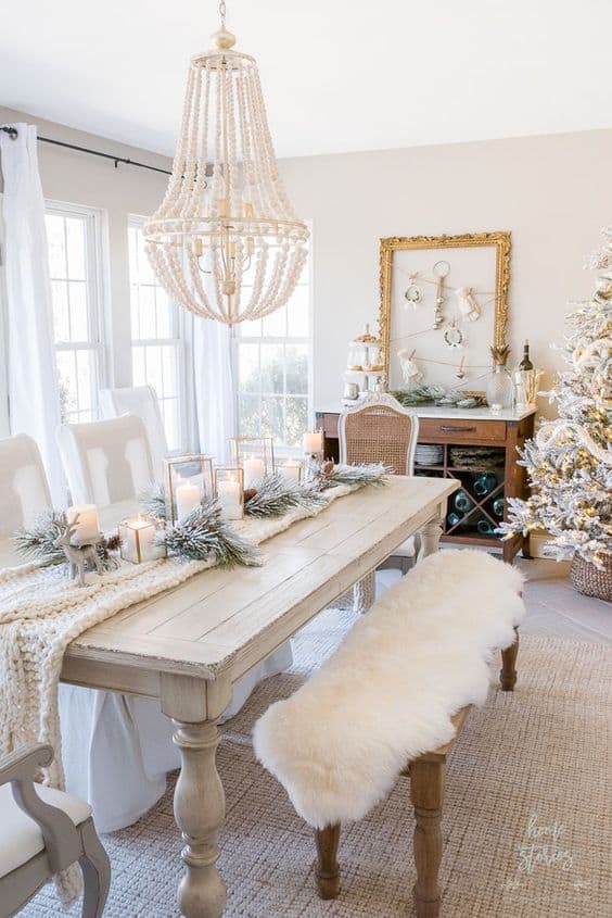 cute decor ideas white christmas dining room