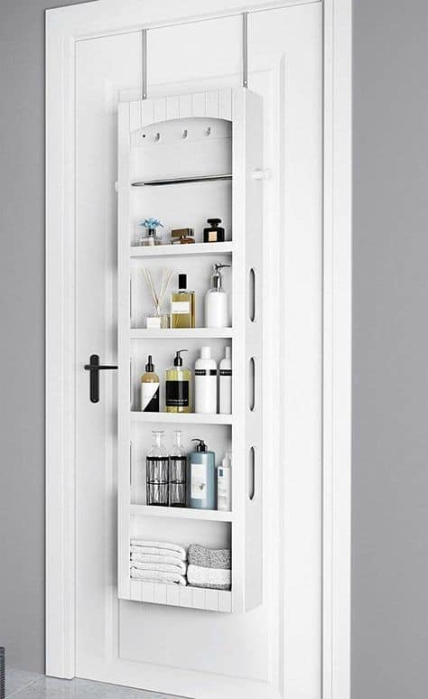 best decor for apartment bathroom back of door storage