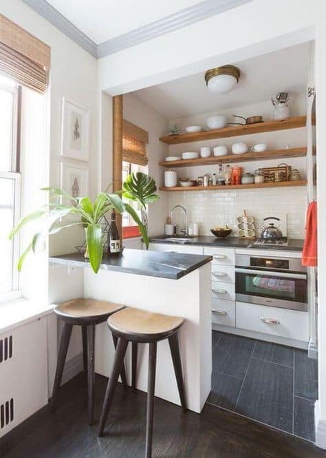 clever ideas small apartment kitchens cute mini island and shelves