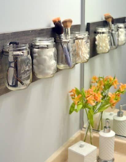 cute apartment bathroom ideas mason jars for extra storage