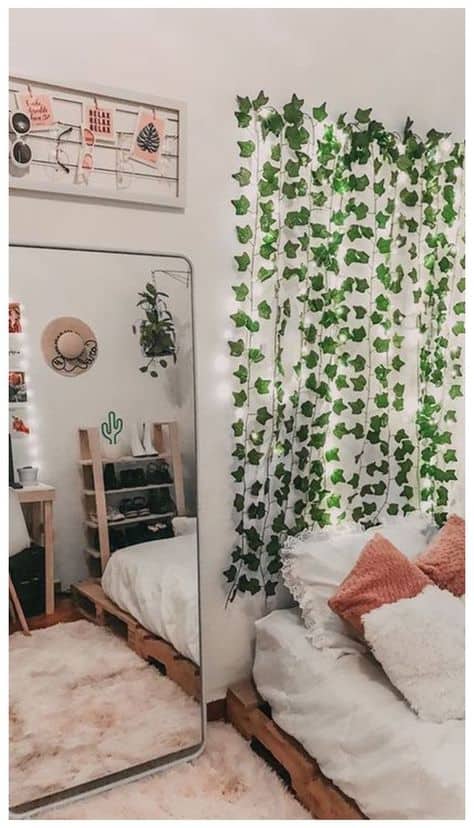 cute bedroom ideas for teenage girls vine decor and mirror