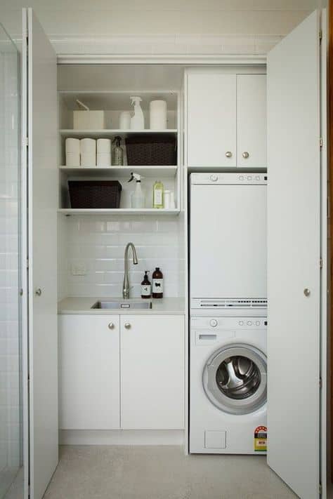 cute ways to small laundry closet