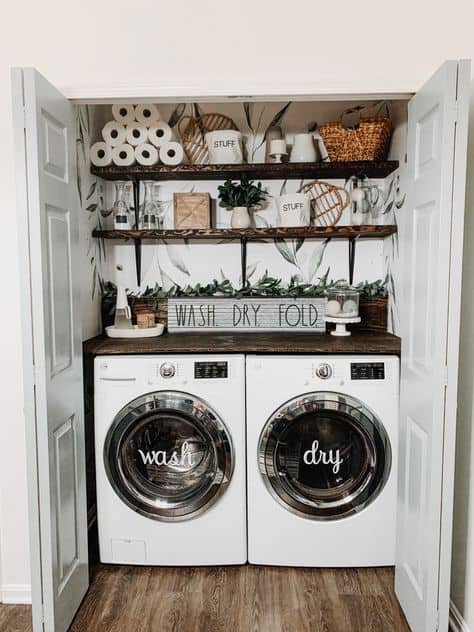 ideas for small laundry closet space
