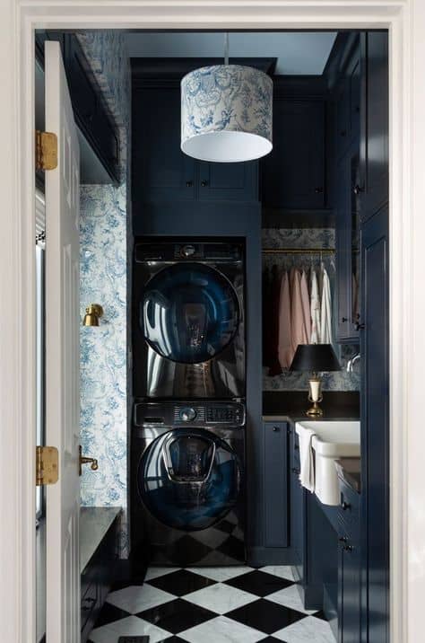 laundry closet idea cute mini stacked laundry closet blue