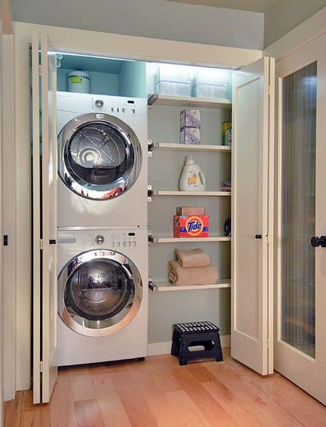 laundry closet ideas shelves for extra laundry products and storage