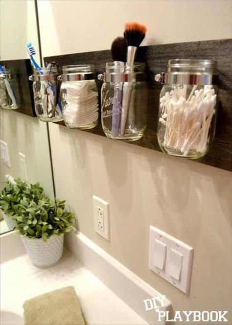 bathroom decor cheap ideas diy mason jar organizers