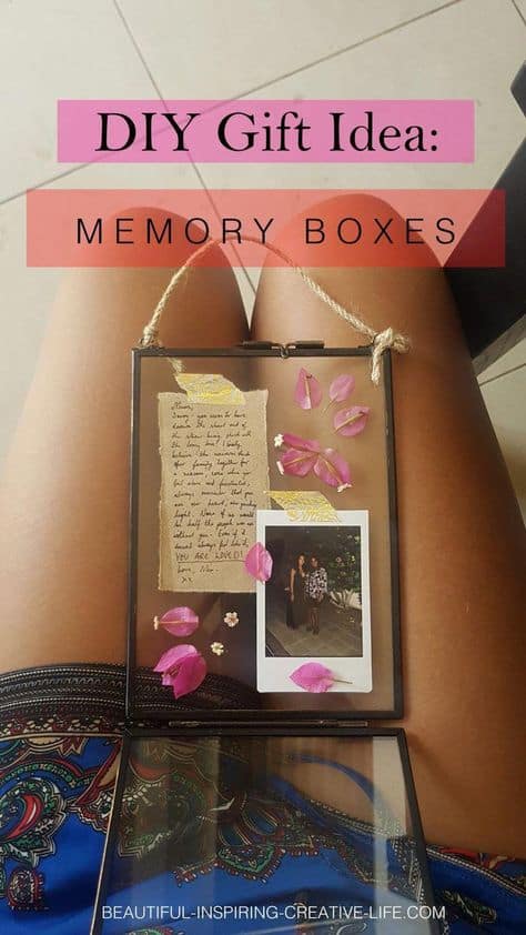 diy birthday gifts for mom glass picture frame and flowers
