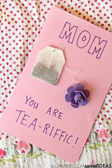 diy birthday presents for mom tea bag card