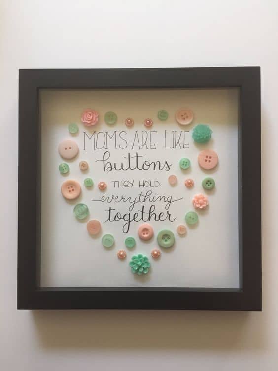 diy mom birthday cute gifts picture frame with buttons