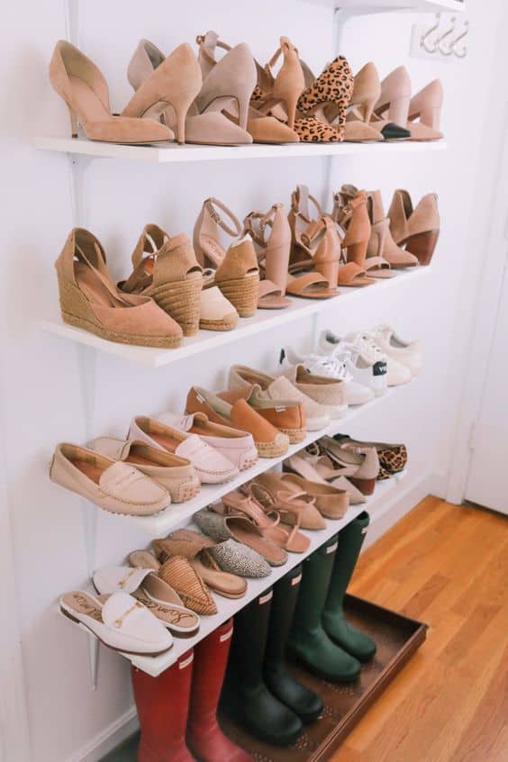 shoe organization small spaces shoe shelves diy