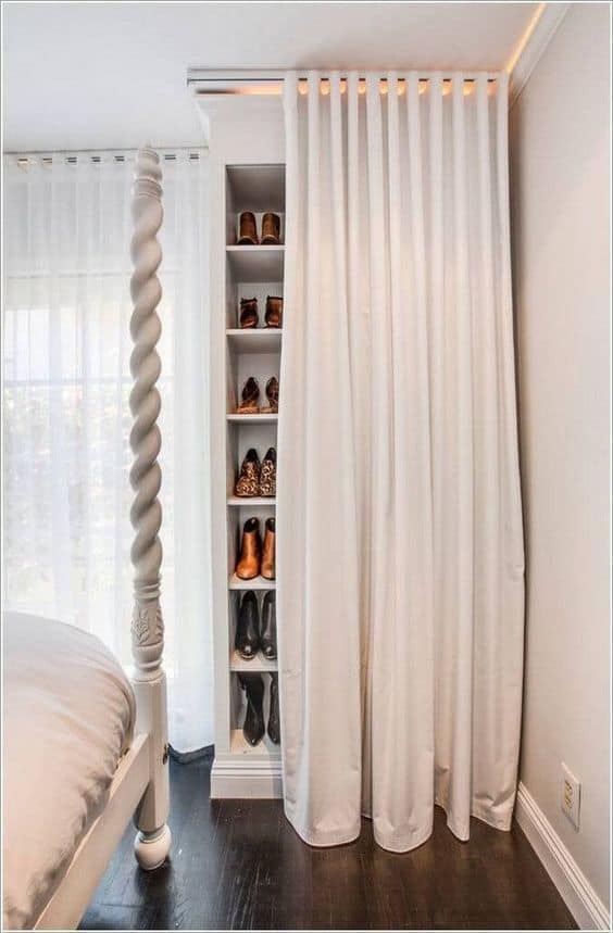 shoe storage for small spaces curtain to hide shoe storage