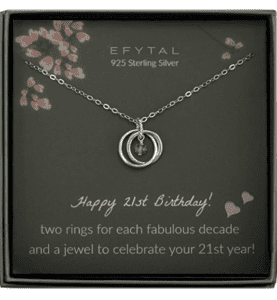 21 gift for daughter necklace silver