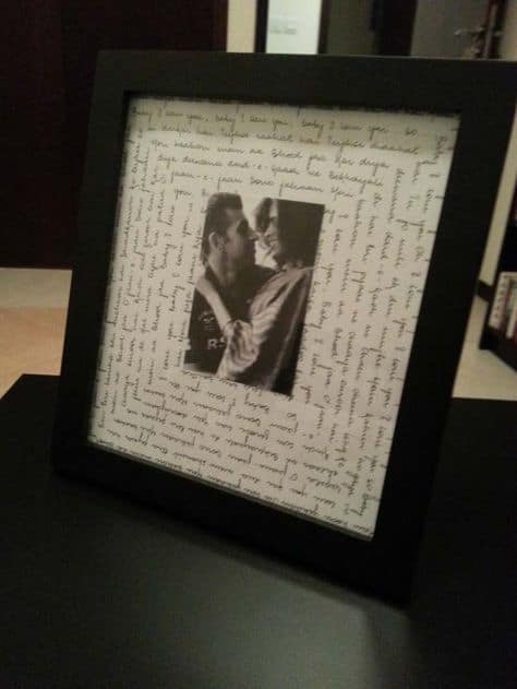 boyfriend homemade gifts frame with writing