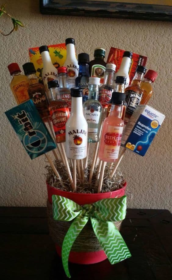 cool gift idea for friend fun drink basket