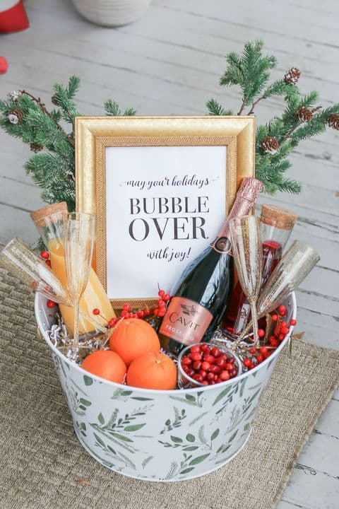 cute gift basket for family bubble basket