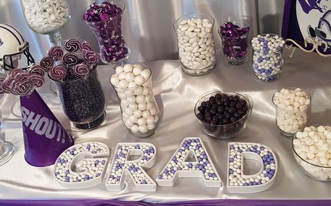 Blue & White Graduation Candy Buffet Idea