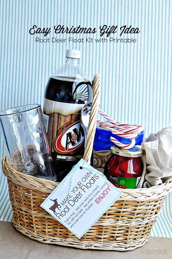 ideas family gift basket fun root beer float basket