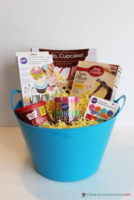 just because friend gift basket simple and cute