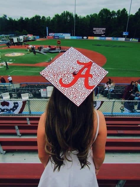 graduation cap ideas cute bedazzled initial