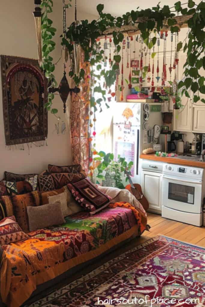 boho apartment decor 14 living room and kitchen boho space colorful