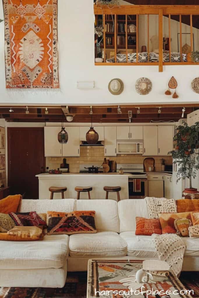 boho apartment decor 17 white boho kitchen and living area
