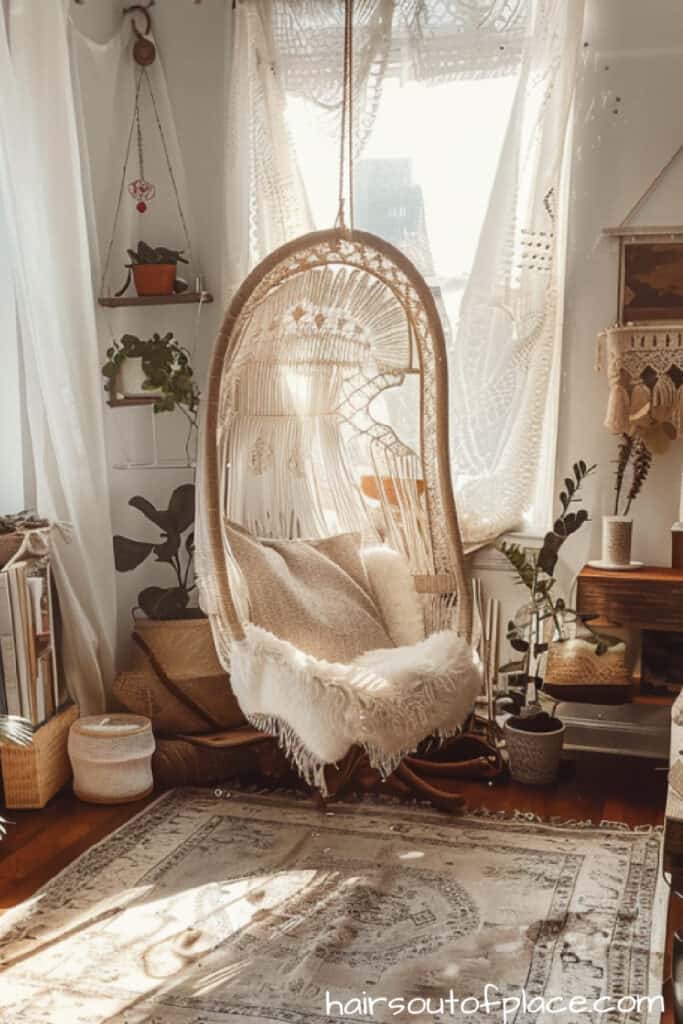 boho apartment decor 19 hanging boho chair