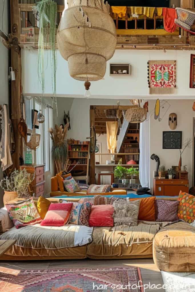 boho apartment decor 21 colorful pillows and decor in living room