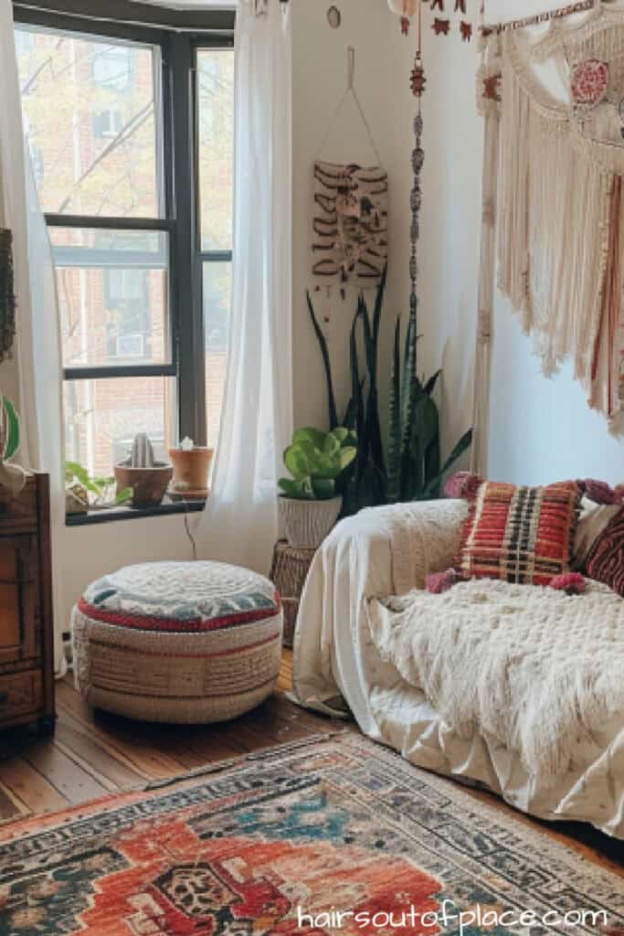 boho apartment decor 23 cozy corner boho wall decor and cushion