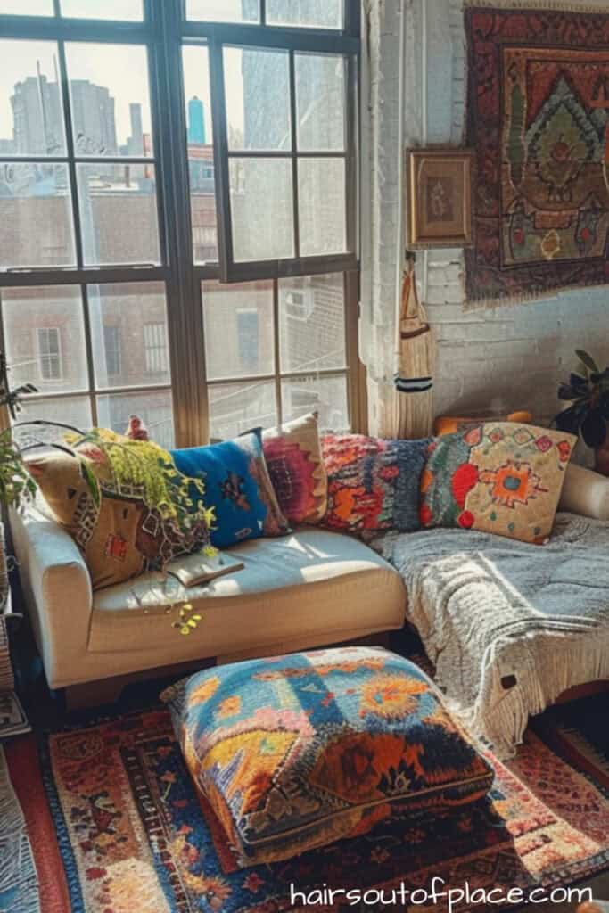 boho apartment decor 6 cute pillows and cozy space