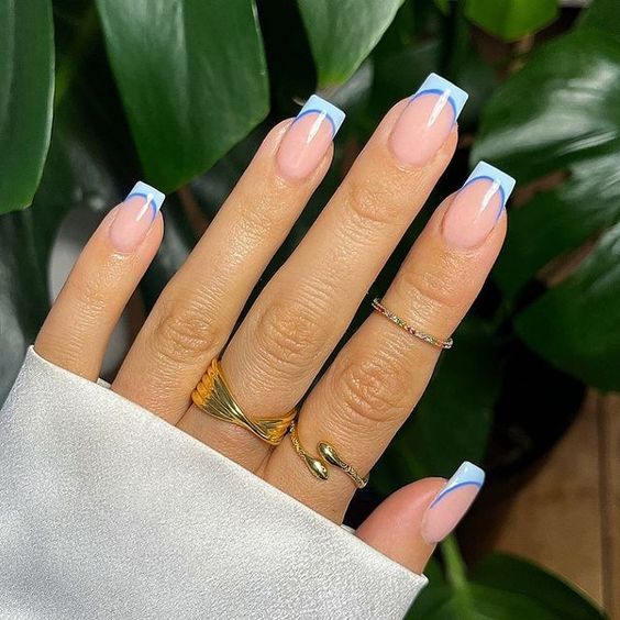 funky french nail tip for short nails simple nails