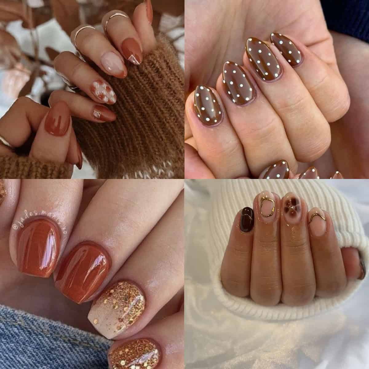 short thanksgiving nails best easy trendy cute fall nails