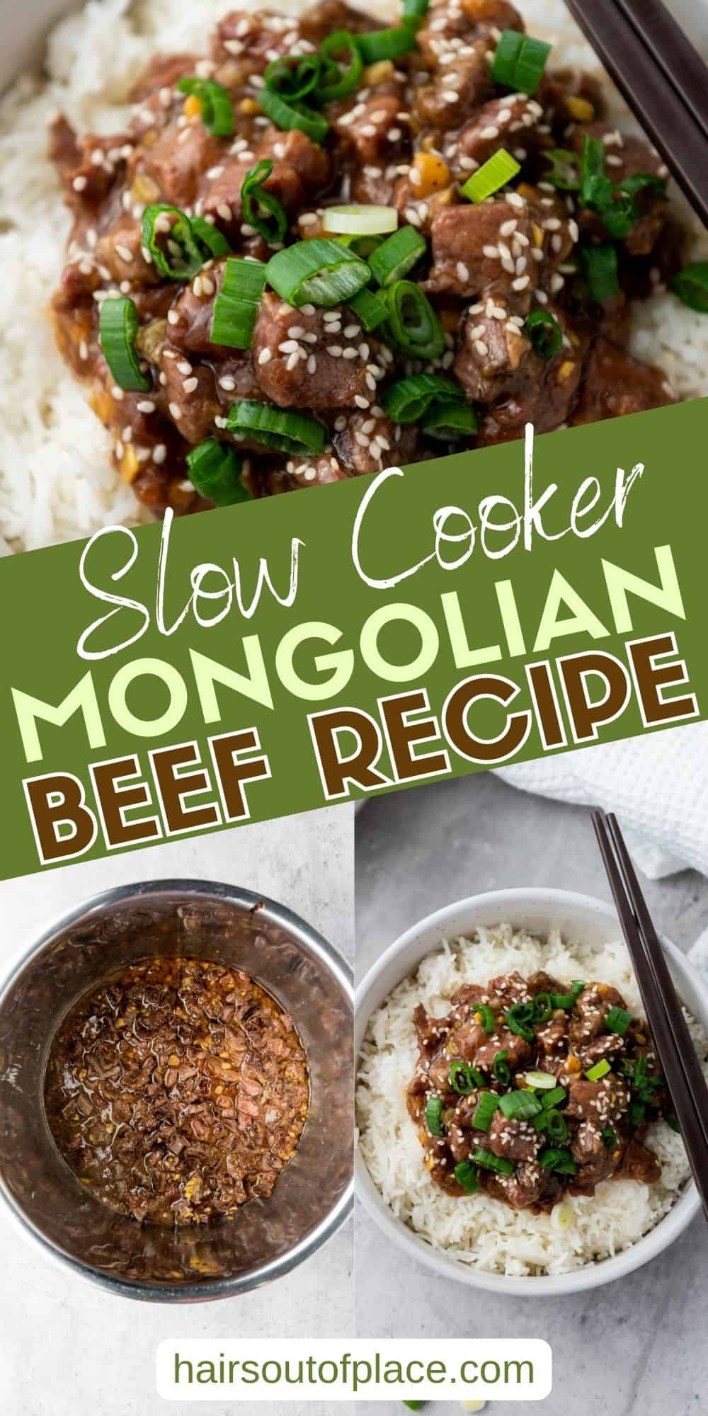 Slow Cooker Mongolian Beef Pinterest pin