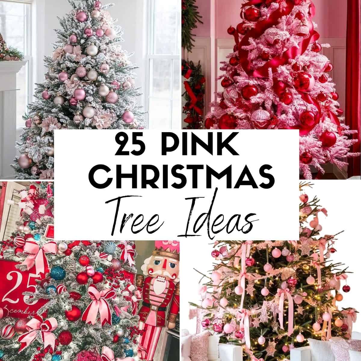 25 Pink Christmas Tree Ideas HOOP Post Collage