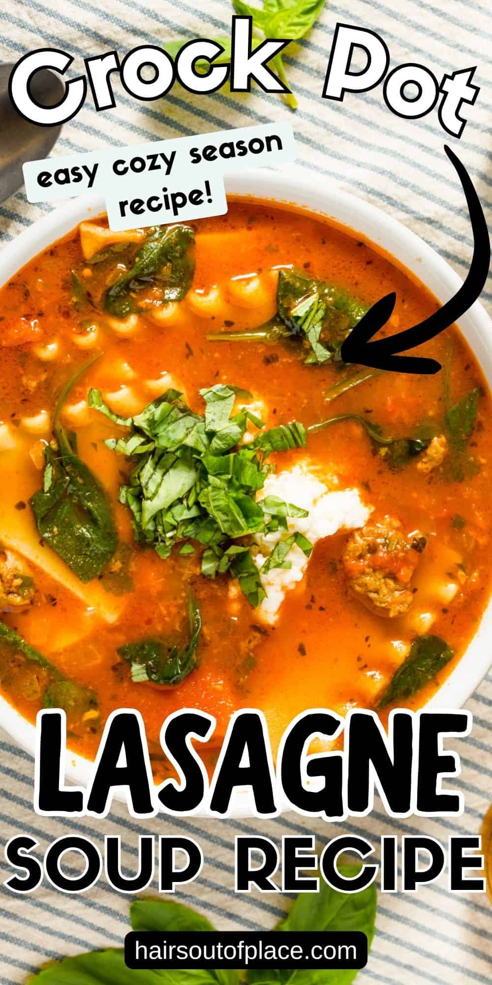 simple lasagne soup pin for pinterest