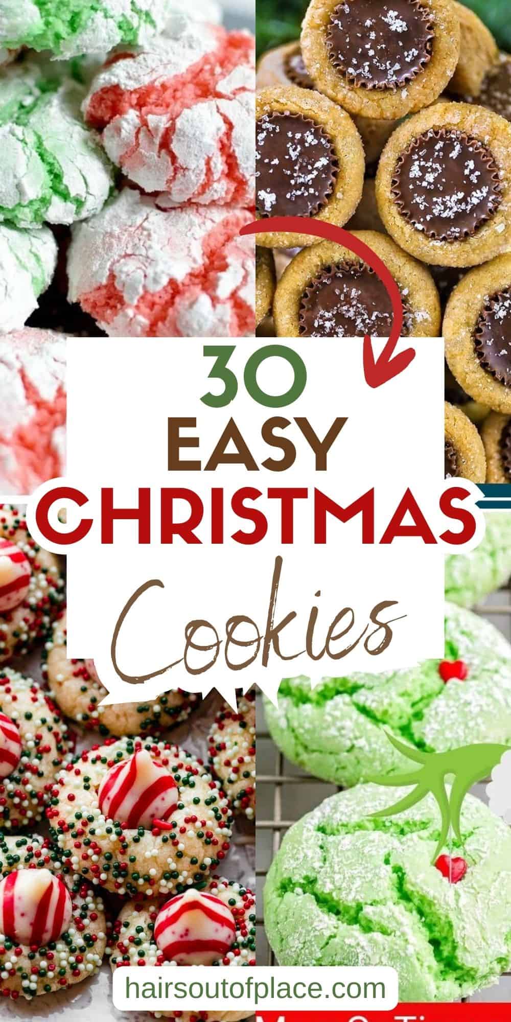 30 Easy Christmas Cookies Pinterest pin