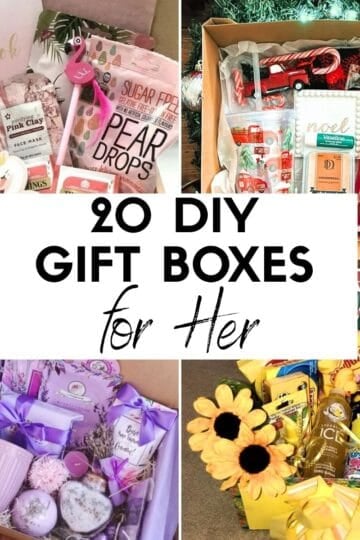 Pink gift box with beauty products, skincare, and candles, perfect for DIY gift boxes for women.