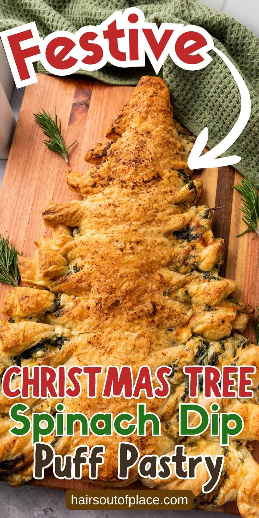 Christmas Tree Spinach Dip Puff Pastry Pinterest pin