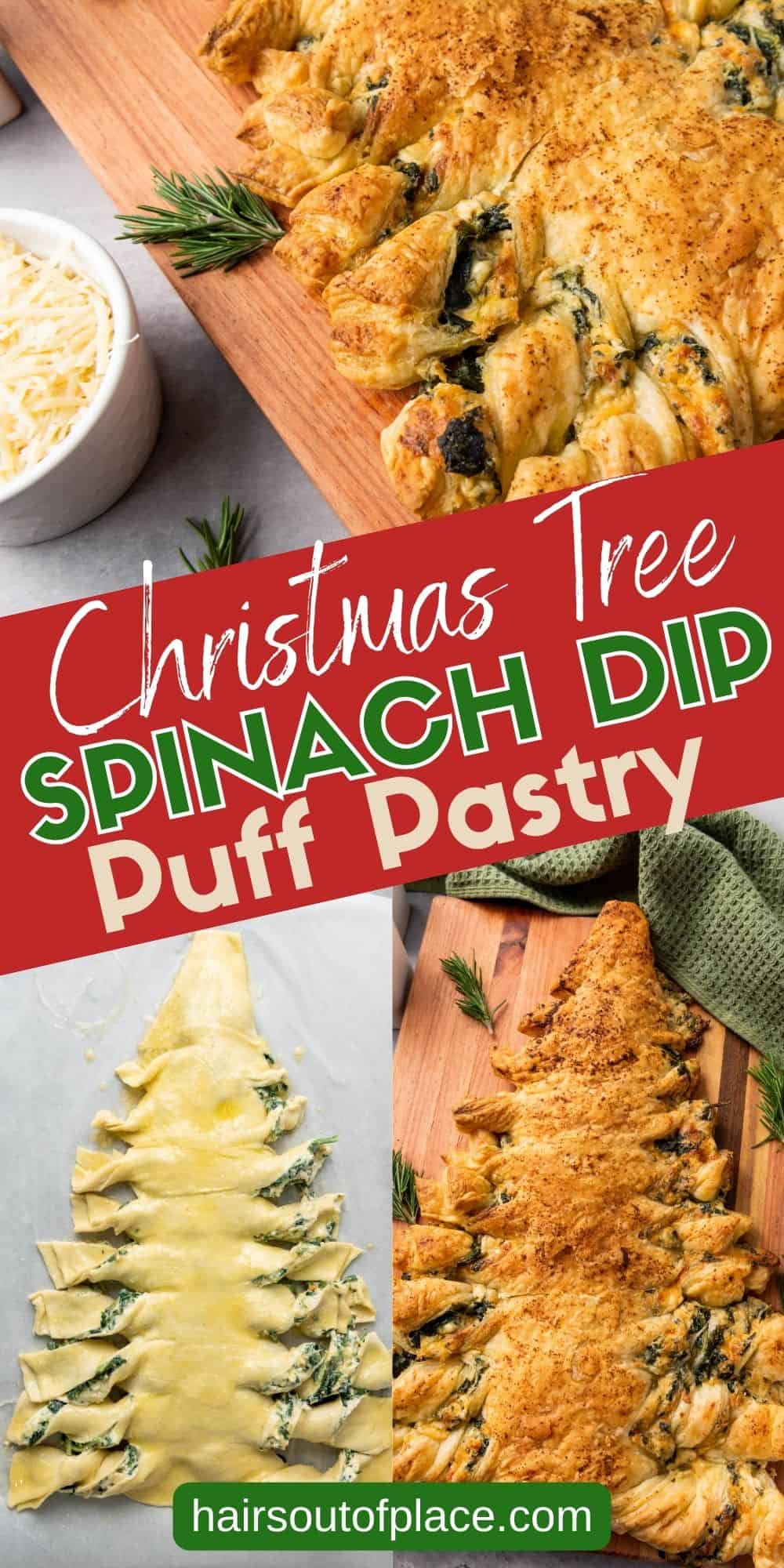 Christmas Tree Spinach Dip Puff Pastry Pinterest pin