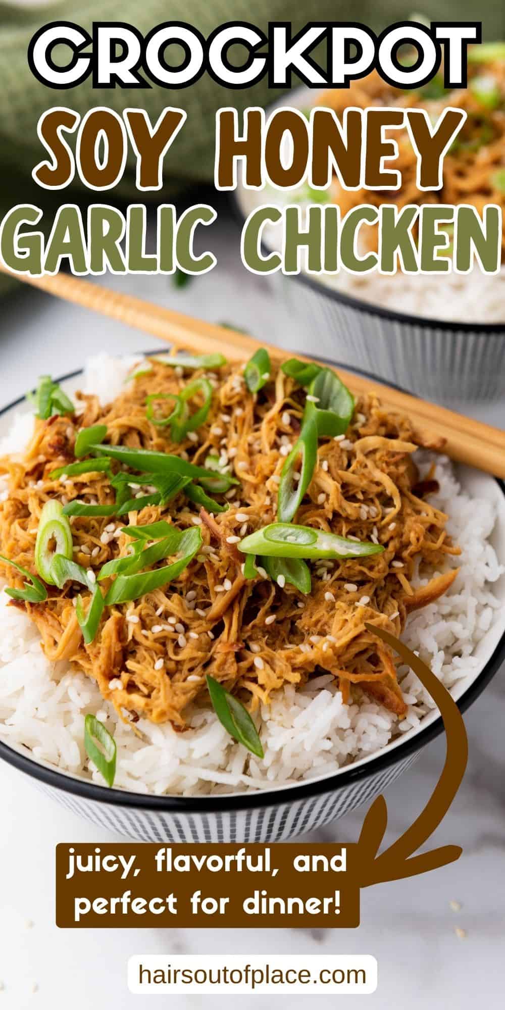 Crockpot Slow Cooker Soy Honey Garlic Chicken Pinterest pin