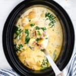 Crock Pot Zuppa Toscana in the slow cooker