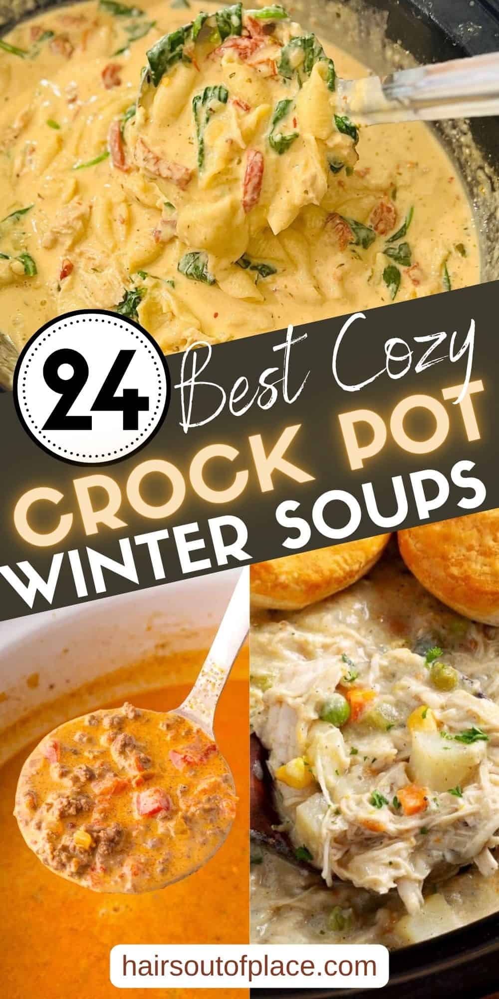24 Cozy Crock Pot Soups for Winter Pinterest pin