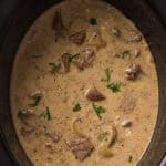 featured image of Beef Stroganoff in the crockpot