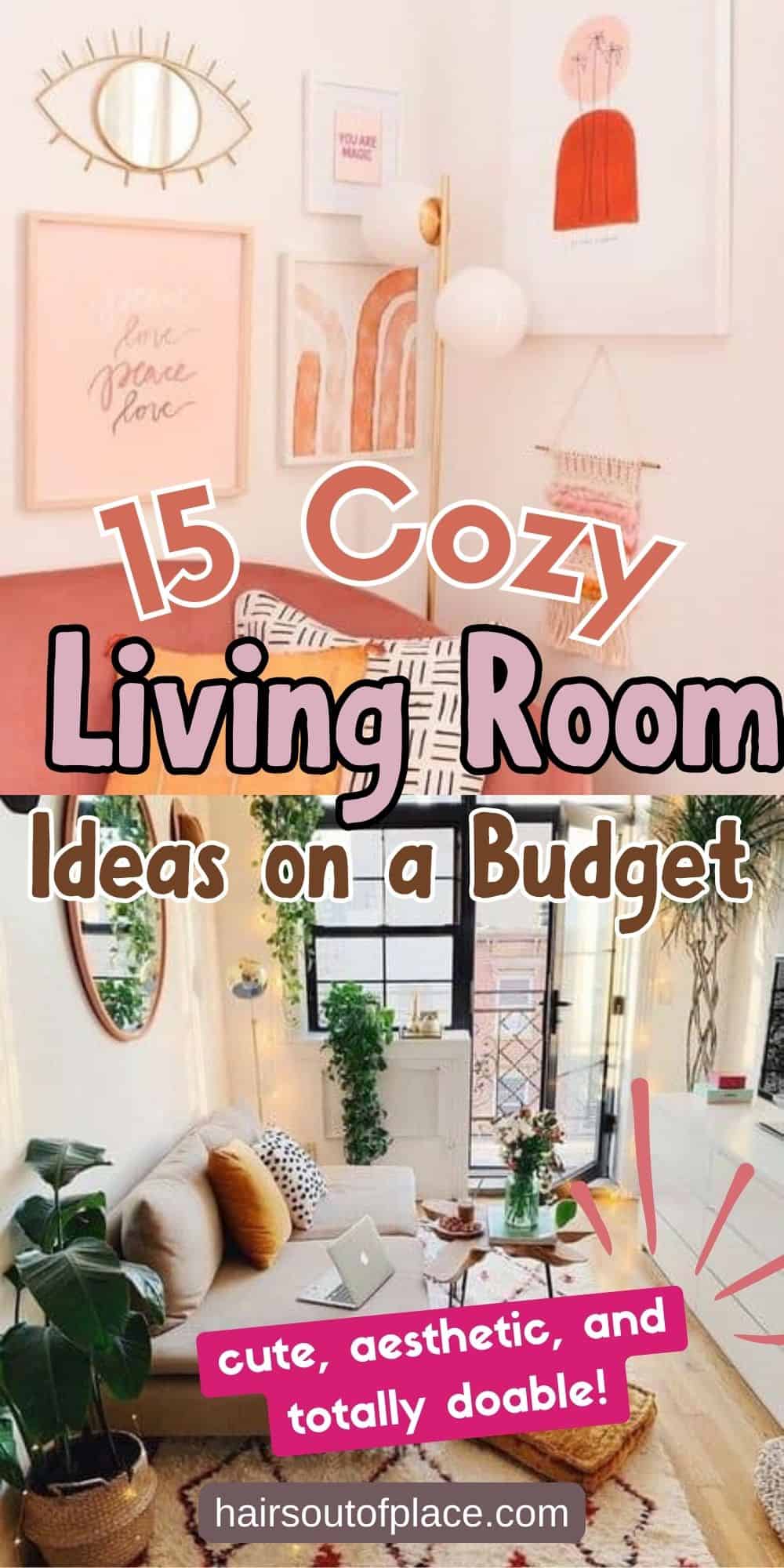 15 Cozy Living Room Ideas on a Budget Pinterest pin