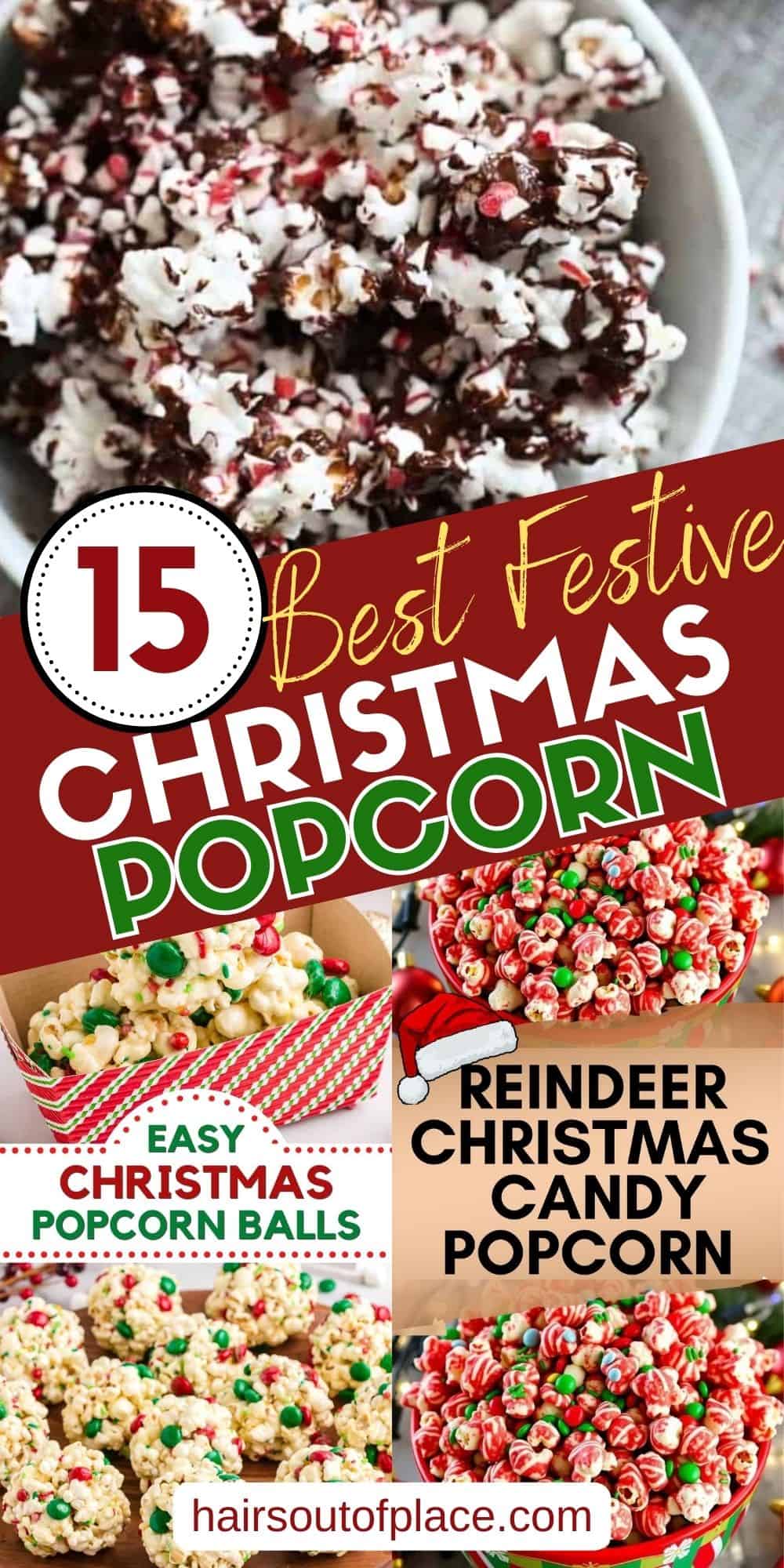 15 Chistmas Popcorn Recipes Pinterest pin