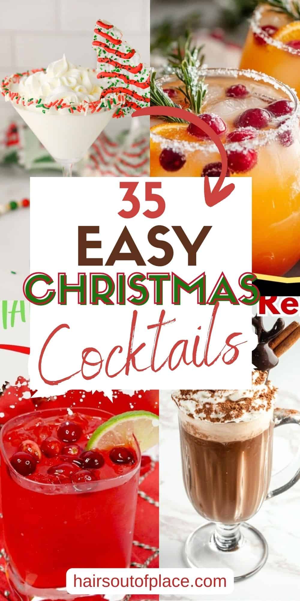35 Easy Christmas Cocktails Pinterest pin
